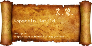 Kopstein Matild névjegykártya
